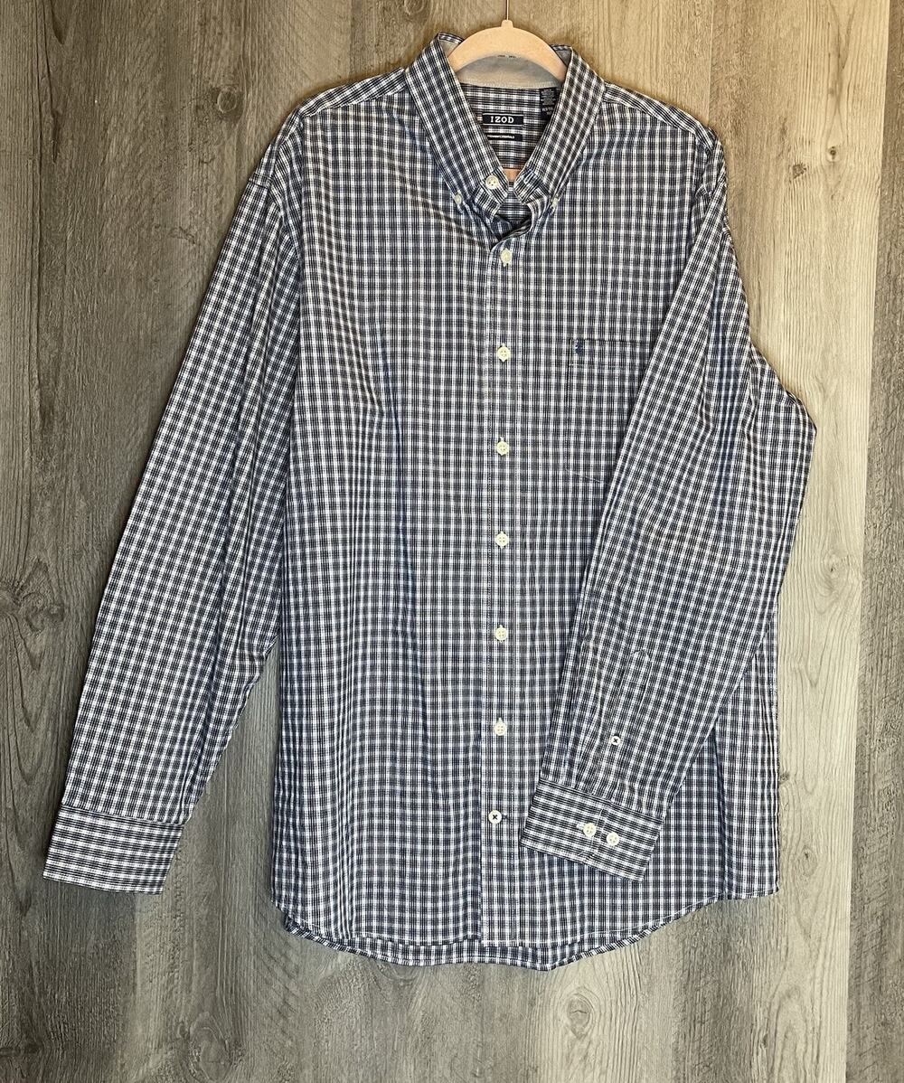 L.L.Bean Mens XXL Traditional Fit Blue Plaid Button Down Shirt Cotton XXL Reg